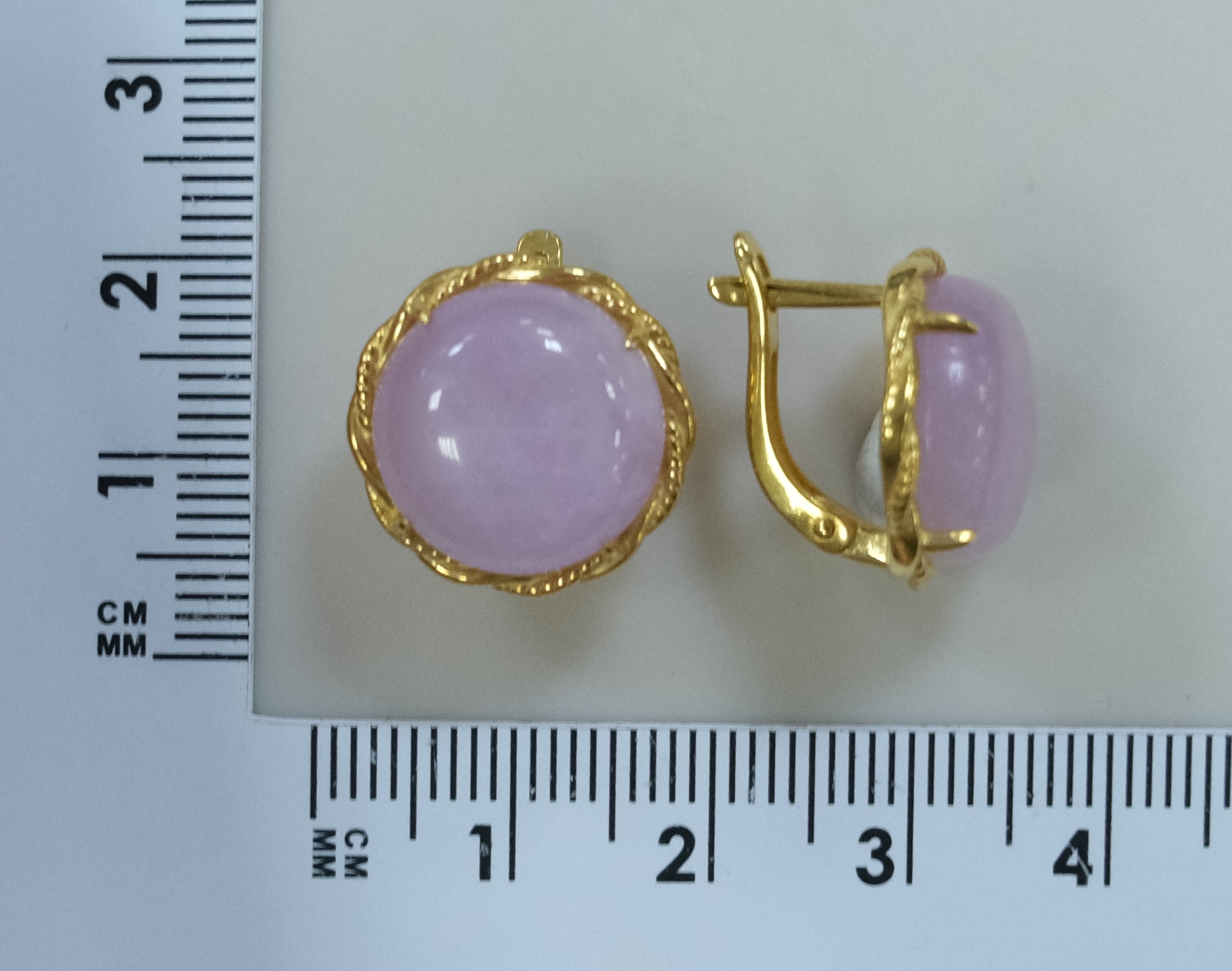 Серебряные серьги с кунцитами